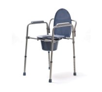 Height-adjustable folding toilet chair