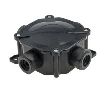 Junction box surface mounting IP67 75x75x33mm black 5x4.0mm2