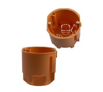 Junction box flush mounting deep orange with connections d73x73mm 650C