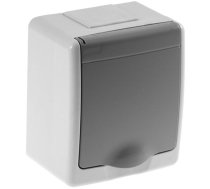 BETA surface socket with grounding and cover grey IP44