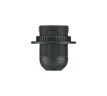 Plastic lampholder with ring E27 black