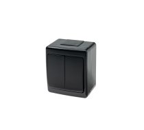 BETA surface switch 1+1 ,black, IP44, UV resistant