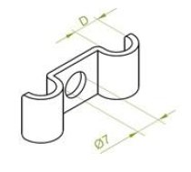 UEF6 ~ Kabeļa turētājs d=6mm th=1.2mm(100gb)