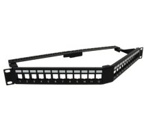 Leņķveidad Komutācijas panelis CAT6 19'' 24 porti bez keystones (Patch panel)