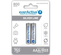 R03/AAA akumulatori 1.2V everActive Silver line Ni-MH 800 mAh iepakojumā 2 gb.