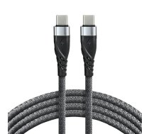 USB-C PD 100cm everActive CBB-1PDG Power Delivery 3A cable with 60W fast charging support Nylon Grey