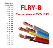 FLRY-B auto instalācijas kabelis 0.50mm² sakans/melns 100m spole