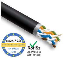 LAN Datortīklu kabelis, CAT5E FTP, ārdarbu montāžai, 305m