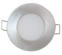 LED gaismas panelis. Apaļš Griestos iebūvējams gaismeklis BONO Matt chrome 5W WW IP65 220V 350LM