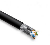 LAN Datortīklu kabelis, CAT7 S/FTP outdoor High speed cable/ 10Gbit/ PE jacket | black | 500m