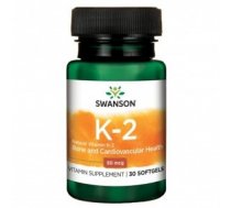 SWU671 Swanson Vitamīns K2 N30 Menahinons 50 mkg Uztura bagātinātājs