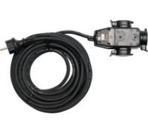 YATO 3 WAYS Pagarinātājs IN RUBBER PROTECTION IP44, 10M, 3G1,5mm length 10nest 3
