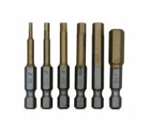 Uzgaļu komplekts 6 gab: H2, H3, H4, H5, H6, H8, 50mm, 1/4