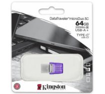 Kingston Zibatmiņa Kingston DataTraveler microDuo 3C 64GB USB Type-A + USB Type-C