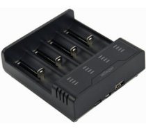Gembird Bateriju lādētājs Gembird USB 4-slot Ni-MH + Li-ion Fast Battery Charger Black