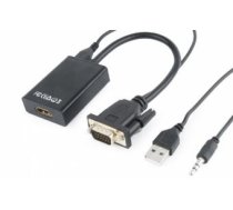 Gembird Gembird VGA Male - HDMI Female 0.15m Black + USB/AUX Full HD