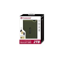 TRANSCEND External HDD|TRANSCEND|StoreJet|2TB|USB 3.0|Colour Green|TS2TSJ25M3G