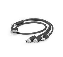 Gembird CABLE USB CHARGING 3IN1 1M/BLACK CC-USB2-AM31-1M GEMBIRD