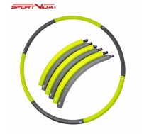 SportVida SportVida Saliekams Putu virsmas Hula Hoop vingrošanas 90cm riņķis 700gr Pelēks / Zaļš