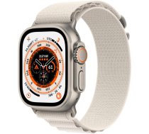 Apple Apple Watch Ultra GPS + Cellular 49mm Titanium Case with Starlight Alpine Loop - Small Model A2684