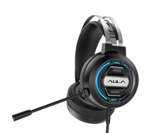 Aula Aula S603 Skaņas Izolējošas Spēļu Austiņas/ 50mm draiveri / 2m vads 2x 3.5mm audio/mik. + USB RGB LED/ Melnas