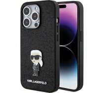 Karl Lagerfeld Karl Lagerfeld Fixed Glitter Ikonik Logo Metal Pin Back Case Aizsargapvalks Priekš Apple iPhone 15 Pro