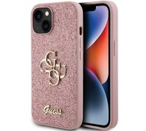 GUESS Guess Glitter Script Big 4G Back Case Aizsargapvalks Priekš Apple iPhone 15 Plus