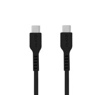 Prio prio ātrgaitas uzlādes un sinhronizācijas USB C līdz USB C kabelis 5A 0,6 m melns