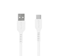 Prio prio ātrgaitas uzlādes un sinhronizācijas USB-C-uz USB-A kabelis 3A 0,25 m, balts