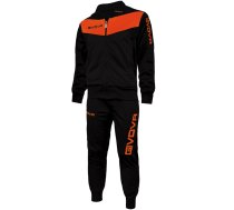 Givova Tuta Visa Fluo tracksuit black and orange TR018F 1028