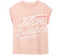 T-shirt for girls 4F salmon HJL21 JTSD009A 64S