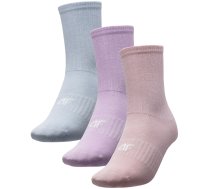 Socks for girls 4F light pink, light purple, blue HJL22 JSOD002 56S+52S+34