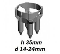 ND35 Horizontālā stiegrojuma ierobežotāji cietai pamatnei (ar spicām kājām) h35mm  d14-24mm, Cena par 1 gab.