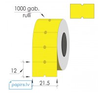 Marķēšanas uzlīmes 21.5X12mm, dzeltenas, 1000uzl.