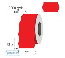 Marķēšanas uzlīmes 22X12mm, sarkanas, 1000uzl.