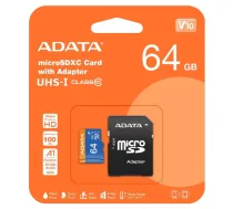 A-DATA A-Data ADATA 64GB Micro SDXC V10 85MB/s Ad. AUSDX64GUICL10A1-RA1