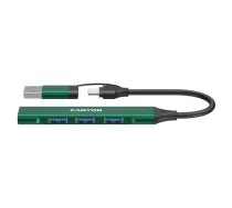 CANYON Canyon hub DS-02 4in1 USB-A/C Green CNS-TDS02GR