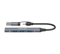CANYON Canyon hub DS-02 4in1 USB-A/C Grey CNS-TDS02G