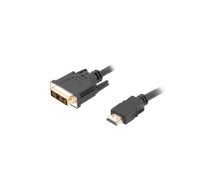 Lanberg HDMI(M)-DVI-D(M)(18+1) CABLE 0.5M BLACK SINGLE LINK WITH GOLD-PLATED CONNECTORS LANBERG (CA-HDDV-10CC-0005-BK)