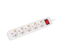 Lanberg POWER STRIP LANBERG 1.5M 5X SCHUKO OUTLETS WITH CIRCUIT BREAKER QUALITY-GRADE COPPER CABLE WHITE (PS1-05F-0150-W)