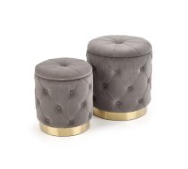 Mīkstās mēbeles POLLY set of two stools, color: grey