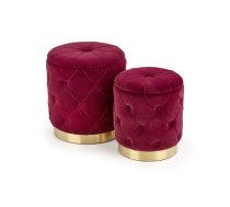 Mīkstās mēbeles POLLY set of two stools, color: dark red