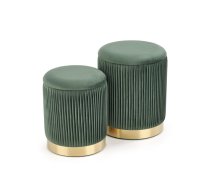 Mīkstās mēbeles MONTY set of two stools: color: dark green