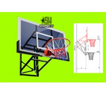 Pie sienas stiprināms regulējams basketbola grozs Asnsport Dunk Master (ar rūdītā stikla vairogu, stīpa, stiprinājums, strītbola komplekts, basketbola statīvs, Sure Shot Maxi Combo, Sure Shot Bronx, Sure Shot 569 Basketbola grozs ar piestiprināmu vairogu 
