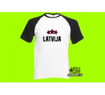 Latvijas fana T-krekls 3STAR (UNISEX kokvilna) Hokeja Fanu Krekli, Latvijas Hokeja Izlases Fanu Atribūtika, Hokeja fanu atribūtika