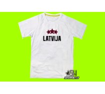 Latvijas fana T-krekls 3STAR (UNISEX poliesters) Hokeja Fanu Krekli, Latvijas Hokeja Izlases Fanu Atribūtika, Hokeja fanu atribūtika