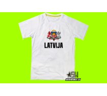 Latvijas fana T-krekls LG (UNISEX poliesters) Hokeja Fanu Krekli, Latvijas Hokeja Izlases Fanu Atribūtika, Hokeja fanu atribūtika