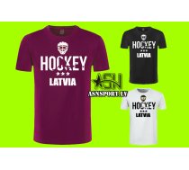 Latvijas fana T-krekls HOCKEY SV (UNISEX kokvilna)