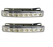 Dienas gaismas lukturi 8LED DLR, E4, baltas, 12V (3vadi)