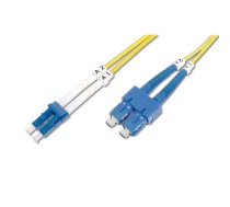 Digitus | Patch Cord | DK-2932-02 | Cable diameter 3 mm; Cable type: I-VH 2E9/125µ; Fiber diameter: 09/125µ; Connector 1/2: LC/SM | Yellow (DK-2932-02)